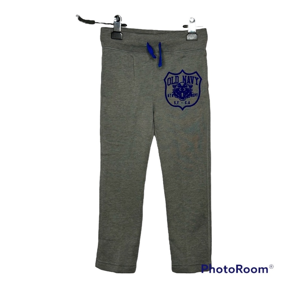 NWT Old Navy Kids Graphic Fleece Sweat Pants Heather Grey and Blue XS/TP (5)